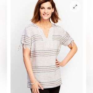 NWOT Talbots 100% linen short sleeve shirt blouse body loose fit women’s size 2X